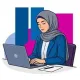 Female student in a private, female-only Quran online environment